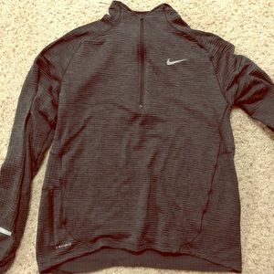 Gray Nike Running Dry Fit Quarter Zip